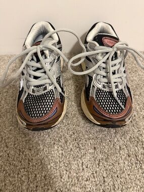 Saucony Kids Black, Gray & Brown Athletic Sneakers